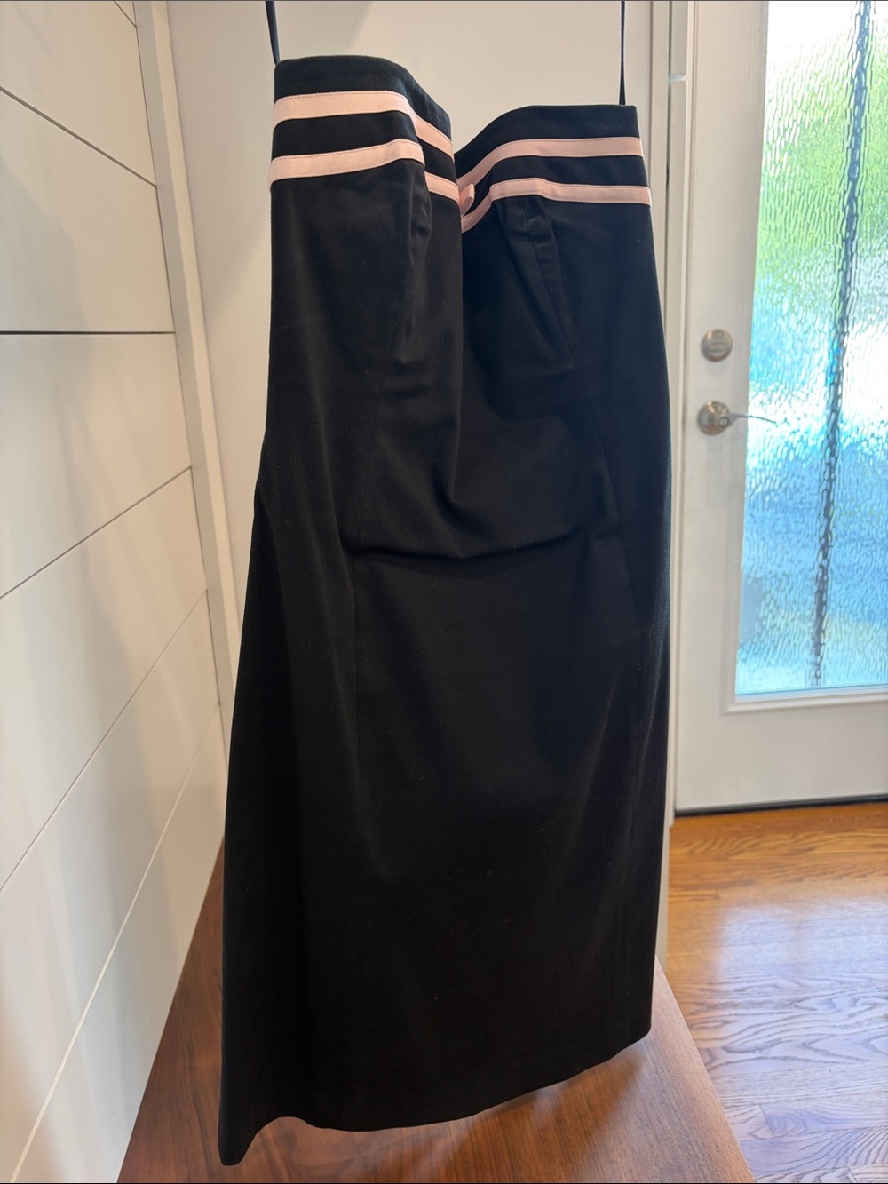 Strapless Black Dress with Light Pink Trim - Picture 6 of 9